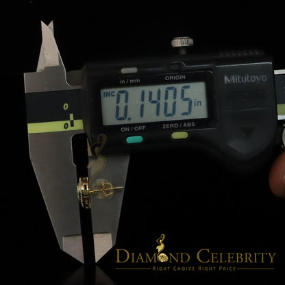 DiamondCelebritees Aretes Para Hombre Heart 925 Yellow Silver 0.20ct Diamond Women's /Men's Earring