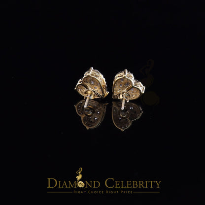 DiamondCelebritees  925 Sterling Yellow Silver 2.68ct Cubic Zirconia Heart Women's Stud Earrings
