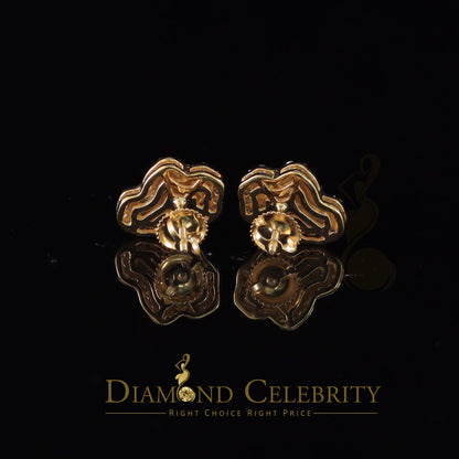 DiamondCelebritees 1.00ct Moissanite Yellow 925 Sterling Silver Women's Nugget Earrings