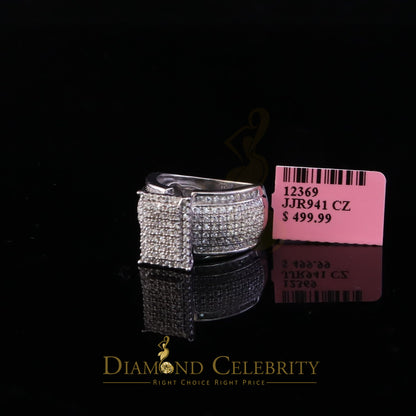 DiamondCelebritees Diamond Celbrity 2.03ct Cubic Zirconia White Silver Womens Square Ring Size 7