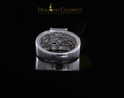 DiamondCelebritees 0.33 CT Real Diamond 925 Sterling White Silver Shine Womens Square Ring Size 7