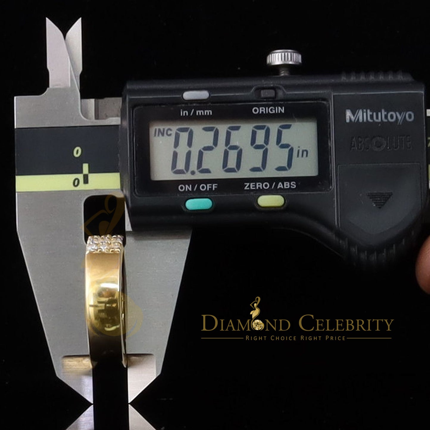 DiamondCelebritees Men's 925 Silver Yellow 2.00ct VVS D Moissanite 3 Row Wedding Band Ring Size 10