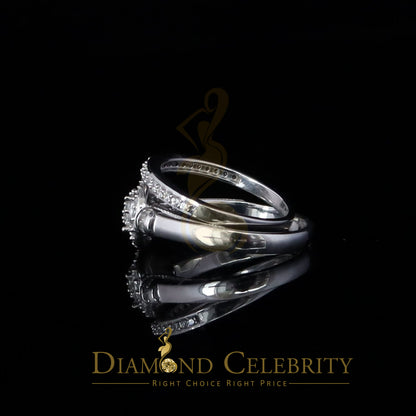 DiamondCelebritees 925 Women's White Silver 1.25ct CZ Round shape 2pcs Bridal /Engagement Ring SZ 7