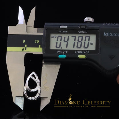 DiamondCelebritees Sterling White Silver Pear Fashion Pendant with 0.00ct Cubic Zirconia