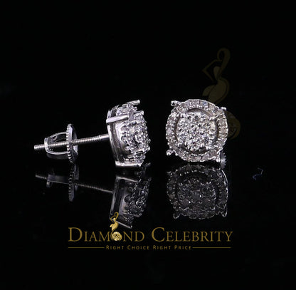 DiamondCelebritees 925 Sterling Silver 0.35ct Diamond For Women's/ Men's White Stud Round Earrings