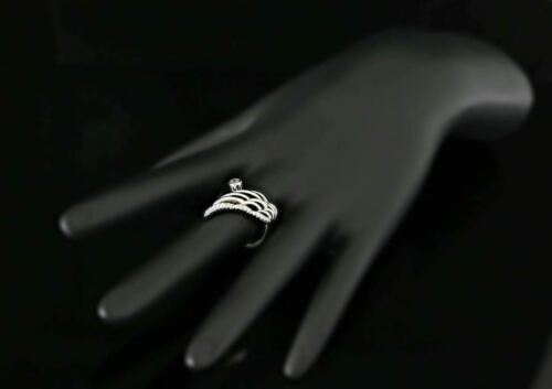 DiamondCelebritees 925 Sterling White Silver Angel Wing Ring Size 6.5 with 1.50ct Cubic Zirconia