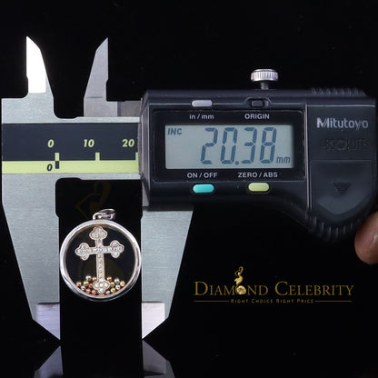 DiamondCelebritees Attractive White 925 Sterling Silver Charming Cross Pendant with Cubic Zirconia