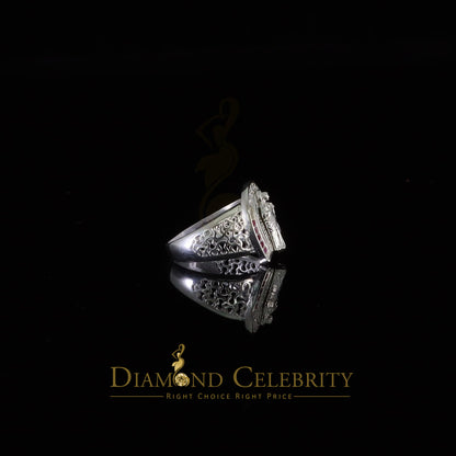 DiamondCelebritees White 925 Silver Saint Jude Thaddeus Pink & Green CZ Horse Shoe Women Ring SZ 6