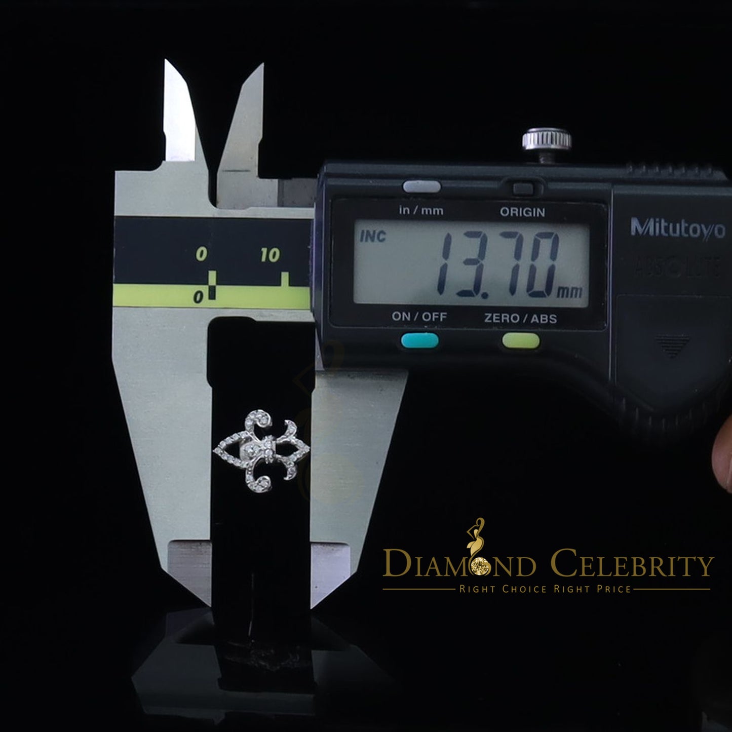 DiamondCelebritees  0.60ct Cubic Zirconia 925 White Silver Women's Fleur de Lis Screw Back Earrings