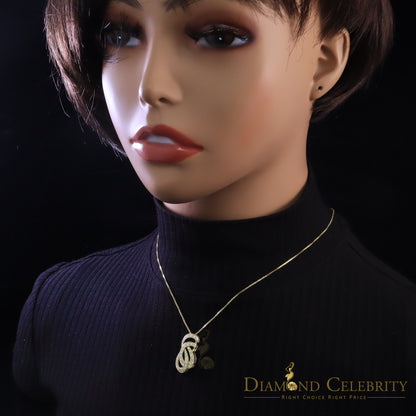 DiamondCelebritees Promising Yellow Sterling Silver Charm FASHION Pendant 0.28ct Cubic Zirconia