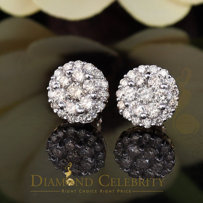 DiamondCelebritees 10K Real Yellow Gold w/Real 1.66 CT Diamond Men's/Women's Stud Earring