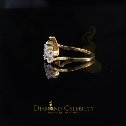 DiamondCelebritees 925 Sterling Yellow Silver 0.33ct VVS 'D' Moissanite 'Love' Rings SZ 7 for Women