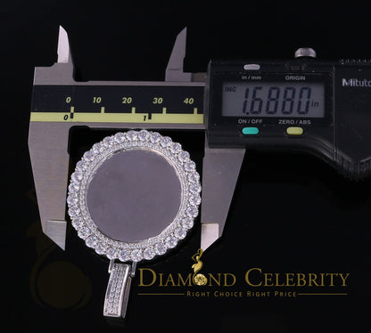 DiamondCelebritees White Charm 925 Sterling Silver Round Shape Pendant with15.09ct Cubic Zirconia