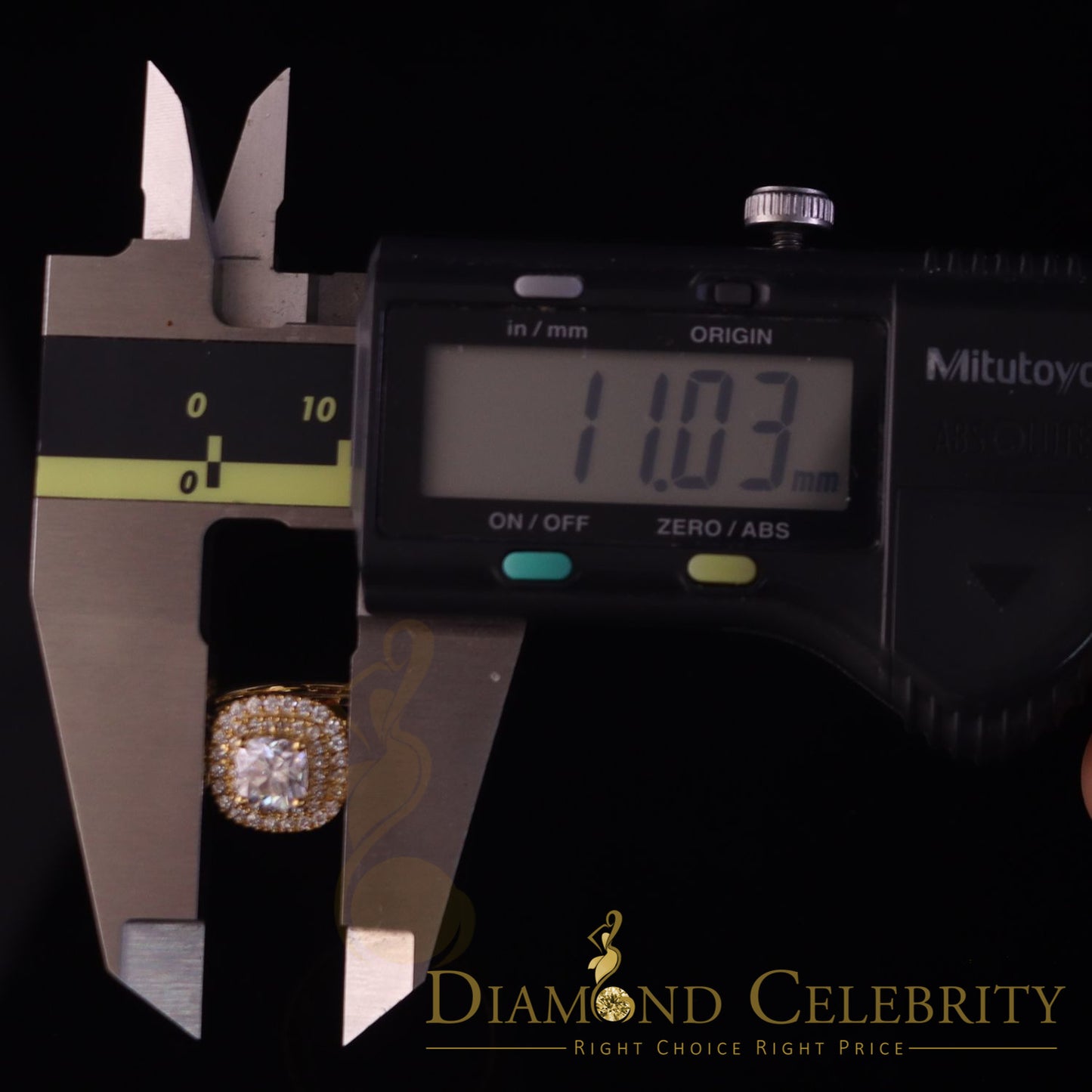 King Of Blings  10K Yellow Gold 2.00CT 'VVS' 'FL' D clr Cushion Cut Moissonite Womens Ring S/7