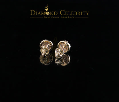 DiamondCelebritees 0.33 ct Diamond 925 Sterling Silver Yellow For Men's / Women's Round Earrings