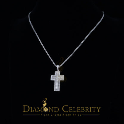 DiamondCelebritees Cubic Zirconia Attractive 1.38ct Sterling Silver CROSS White Necklace Pendant