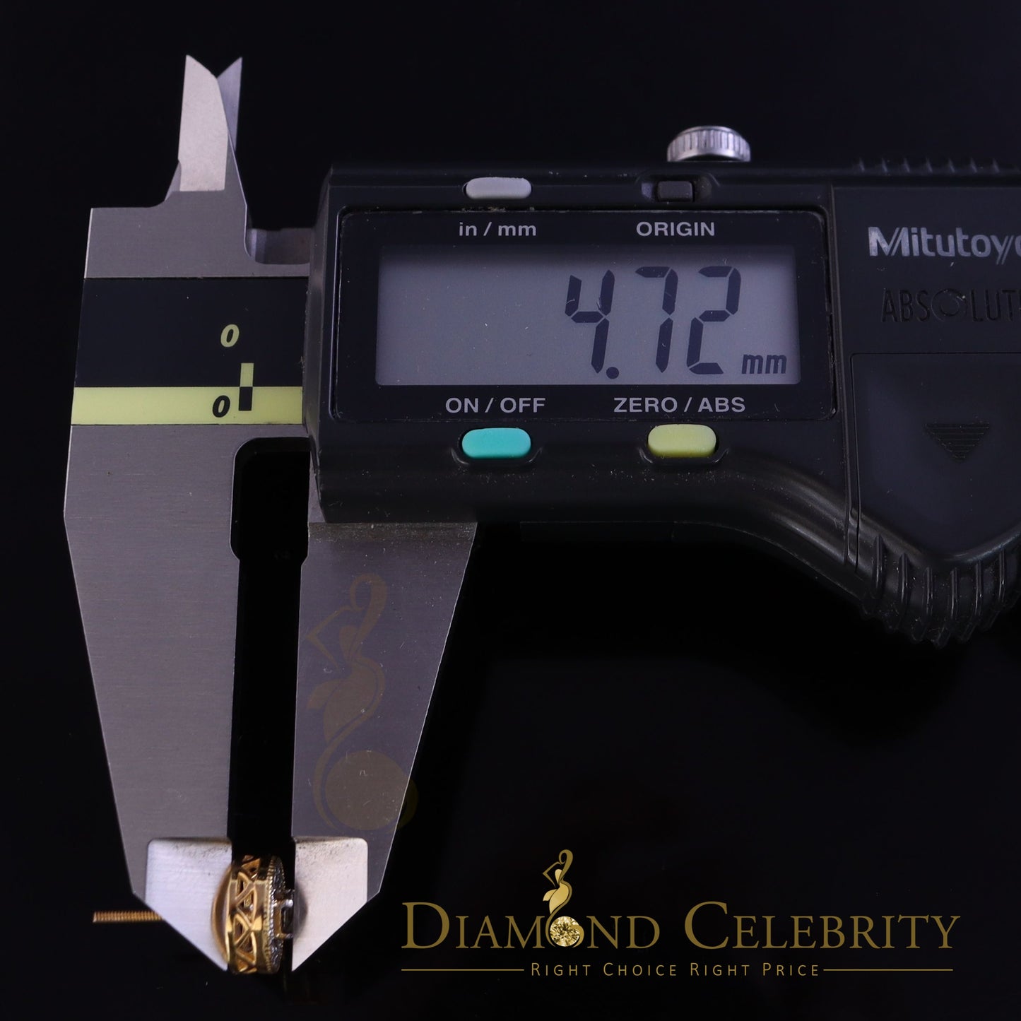 DiamondCelebritees Real 10k Yellow Gold Round Stud 0.50ct Earrings with Real Diamonds