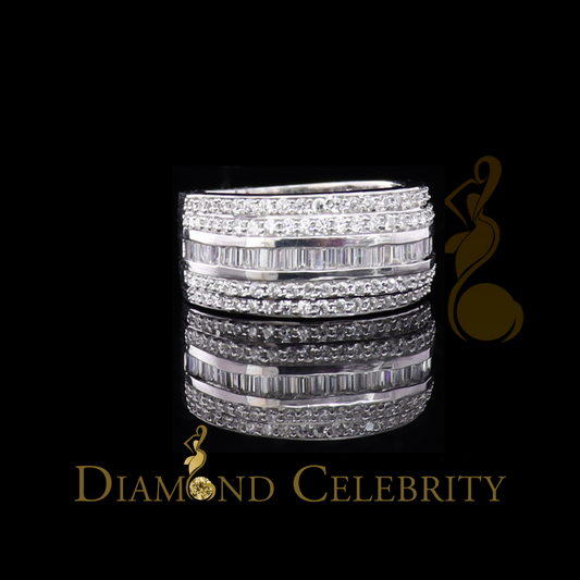 DiamondCelebritees Sterling White Silver 4.50ct Cubic Zirconia Band Fashion Men's Ring Size 9.5