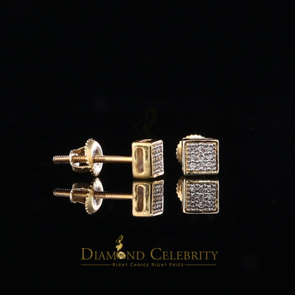 DiamondCelebritees 0.05CT Real Diamond 10K Real Yellow Gold with Men's/Women's Stud Micro Earring