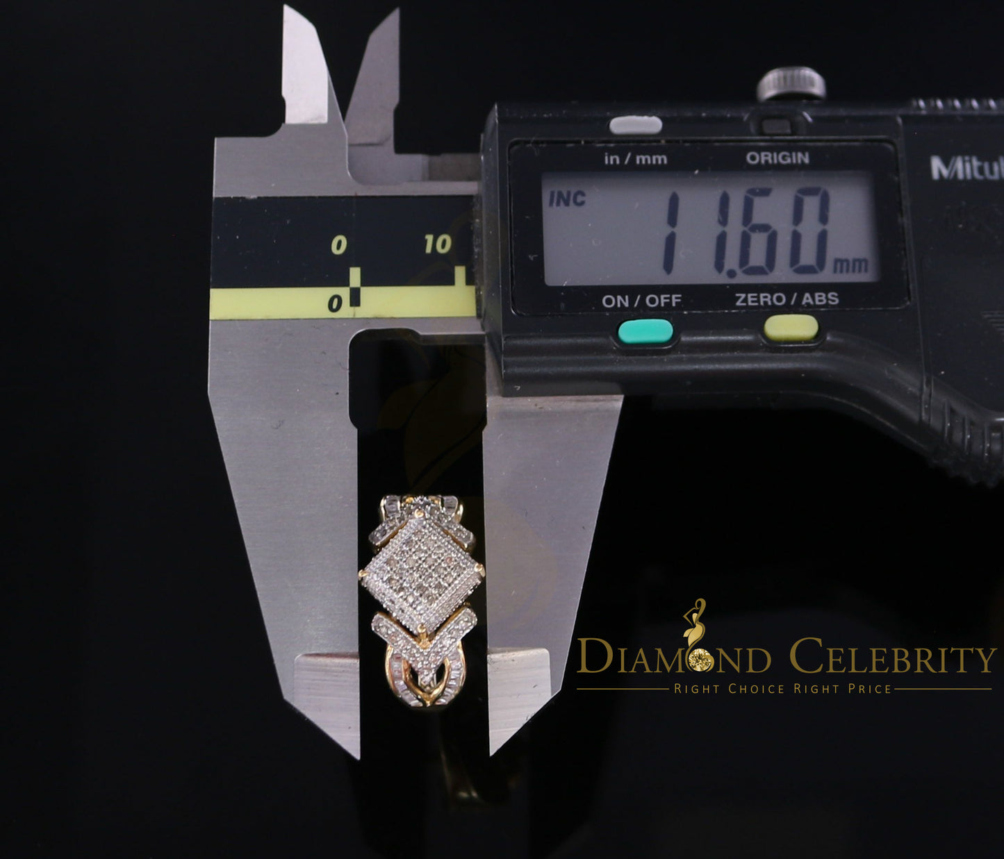 DiamondCelebritees Yellow 925 Silver 0.50 CT Real Diamond Engagement Womens Square Ring Size 7