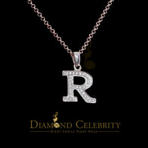Attractive Sterling SilverAll Alphabet Letter White Pendant with Cubic Zirconia