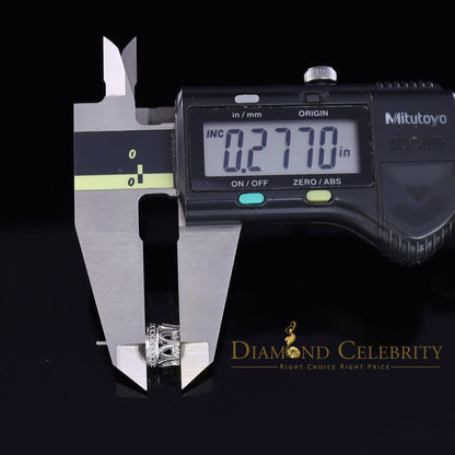 DiamondCelebritees  925 White Sterling Silver 0.58ct Cubic Zirconia Women's Hip Hop Flower Earrings