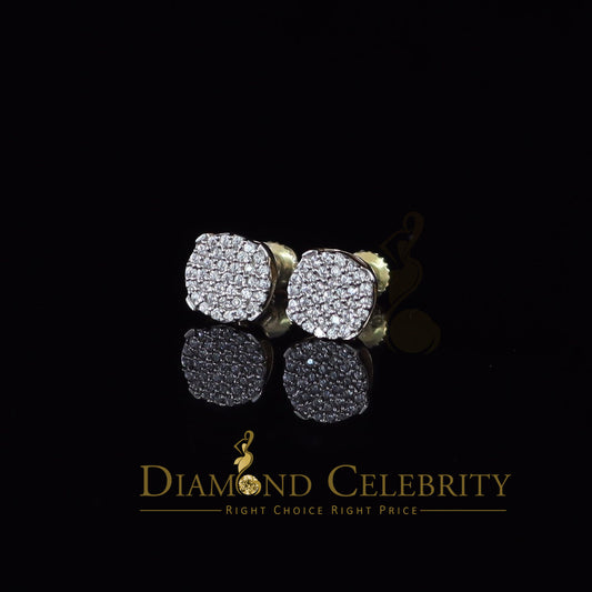 DiamondCelebritees  925 Yellow Sterling Silver 0.74ct Cubic Zirconia Round Women's Stud Earrings