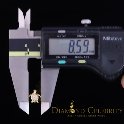 DiamondCelebritees  Women's 0.14ct Cubic Zirconia Turtle Stud Earrings Yellow 925 Sterling Silver