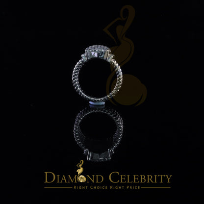 DiamondCelebritees Silver Sterling White 1.95ct Cubic Zirconia Adjustable Men Ring From SZ 8 to 10