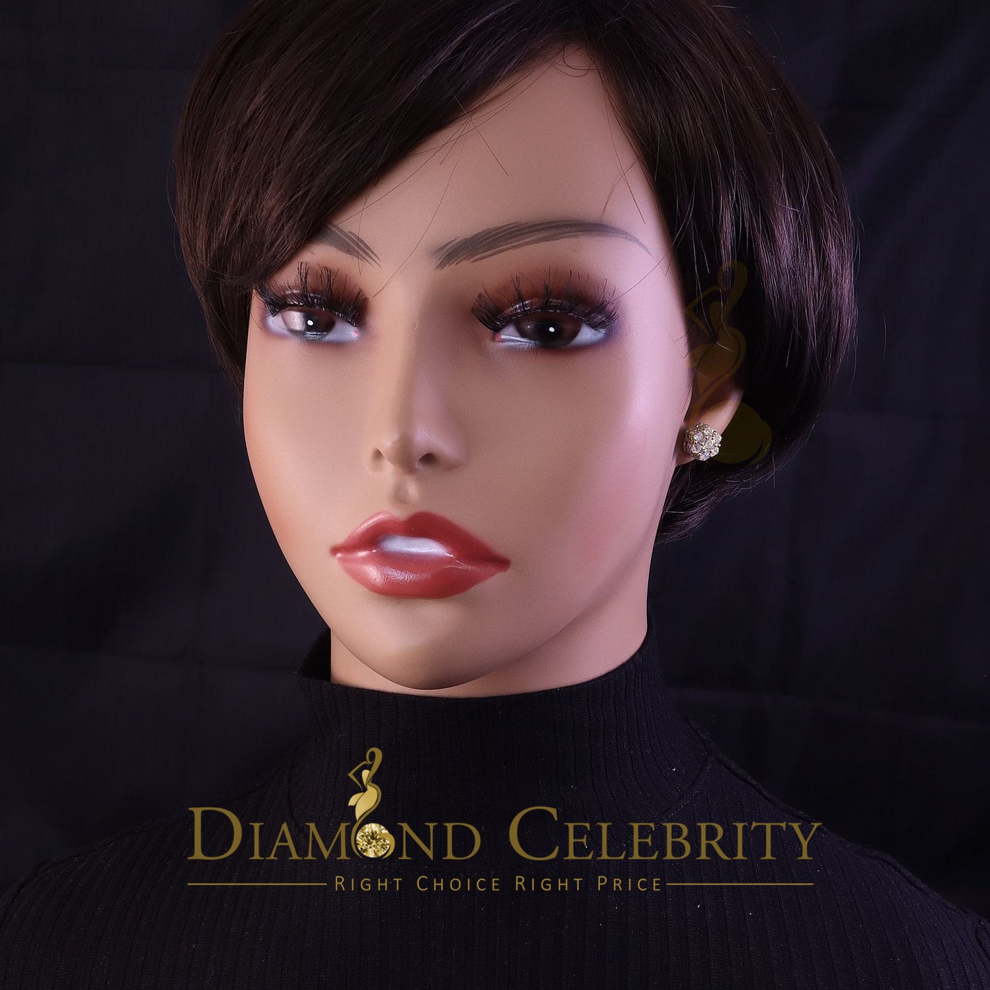 DiamondCelebritees  2.00ct Cubic Zirconia 925 White Silver Sterling Hip Hop Floral Women's Earrings