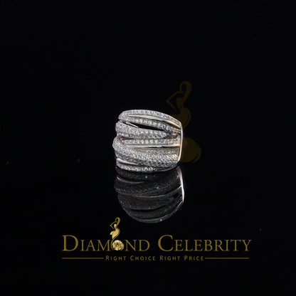 DiamondCelebritees 925 White Sterling Silver 2.50ct Multi -Rows Cubic Zirconia Women's Ring Size 7