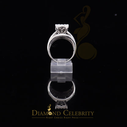 DiamondCelebritees 925 Silver White 3.80ct Cubic Zirconia Cinderella Engagement Women's Ring SZ 8