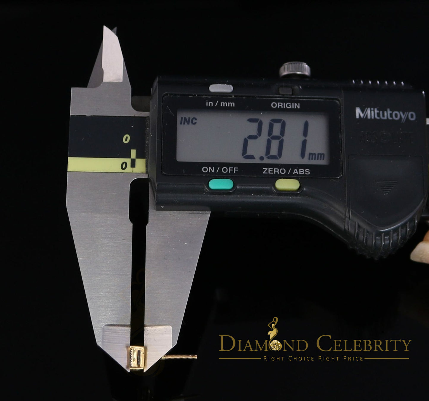 DiamondCelebritees 10K Real Yellow Gold with 0.05CT Real Micro Diamond Men's/Women's Stud Earring