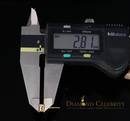 DiamondCelebritees 10K Real Yellow Gold with 0.05CT Real Micro Diamond Men's/Women's Stud Earring