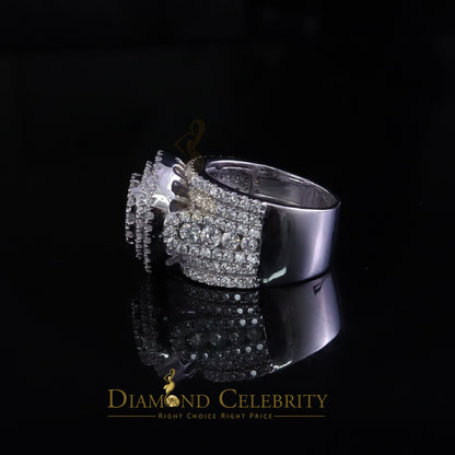 DiamondCelebritees 925 Silver Moissanite Cluster Stone Shape White 4.00ct VVS 'D' Rings SZ 8 Men's