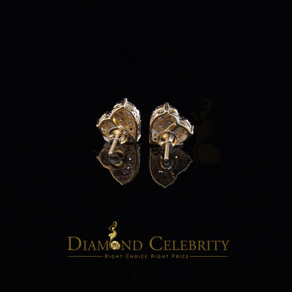 DiamondCelebritees  1.18ct Cubic Zirconia 925 Yellow Sterling Silver Women's Hip Hop Heart Earrings