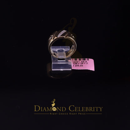 DiamondCelebritees 0.14 ct Sterling Yellow Silver Round 925 CZ Men Rings Engagement Size 9.00