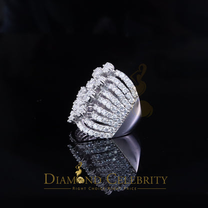 DiamondCelebritees 925 Silver White 7.00 ct Cubic Zirconia Water Fall Fashion Womens Ring Size 5.5