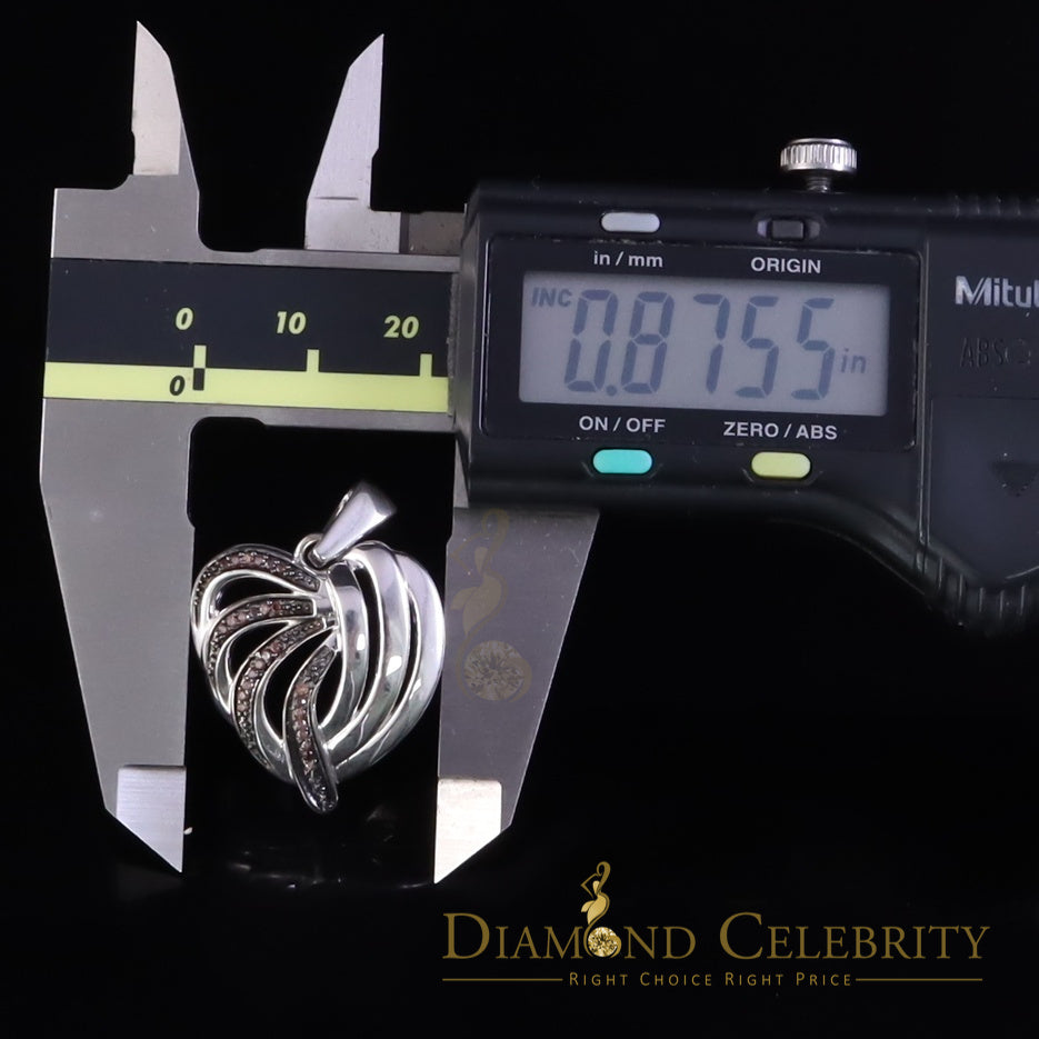 DiamondCelebritees White Heart Shape looking 925 Sterling Silver Pendant 0.22ct Cubic Zirconia