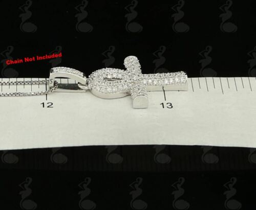DiamondCelebritees Attractive White ANKH 925 Sterling Silver Pendant with 0.82ct Cubic Zirconia