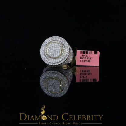 DiamondCelebritees White Sterling Silver11.50ct Cubic Zirconia Men's Adjustable Ring SZ 9.5 to11.5