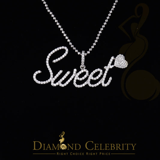 DiamondCelebritees White 925 Fancy Sterling Silver Sweet Tiny Heart Pendant 4.26ct Cubic Zirconia