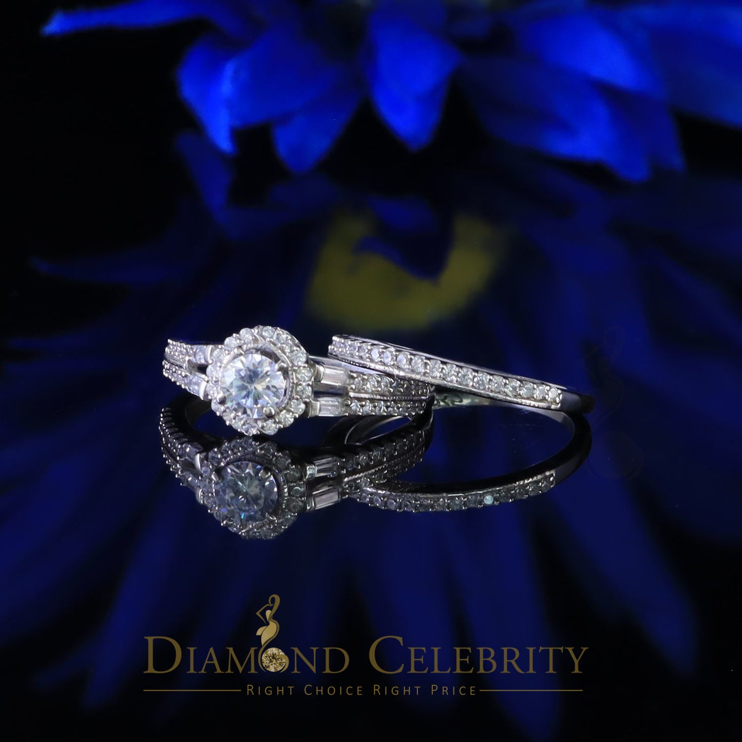 DiamondCelebritees 1.75ct Cubic Zirconia 925 White Silver Men;s/Womens Round Bridal Ring Size 7