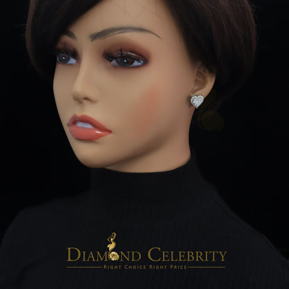 DiamondCelebritees  925 White Sterling Silver 2.68ct Cubic Zirconia Heart Women's Stud Earrings