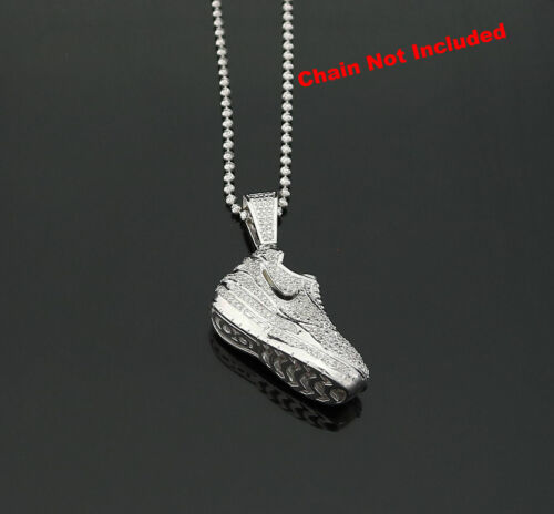 DiamondCelebritees Real 0.33ct Diamond 925 Sterling Silver SHOES Charm Necklace Pendant in White