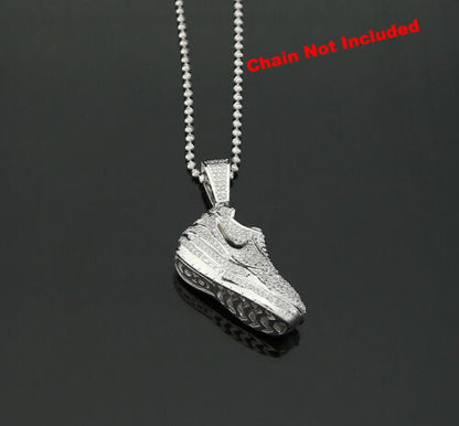 DiamondCelebritees Real 0.33ct Diamond 925 Sterling Silver SHOES Charm Necklace Pendant in White