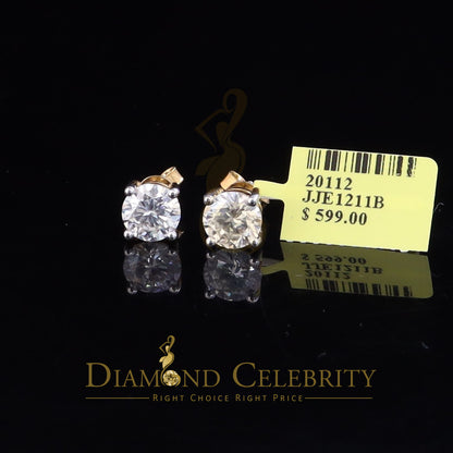 DiamondCelebritees Mens & Womens stud 925 silver Yellow 3.00ct VVS 'D' Color Moissanite Earrings
