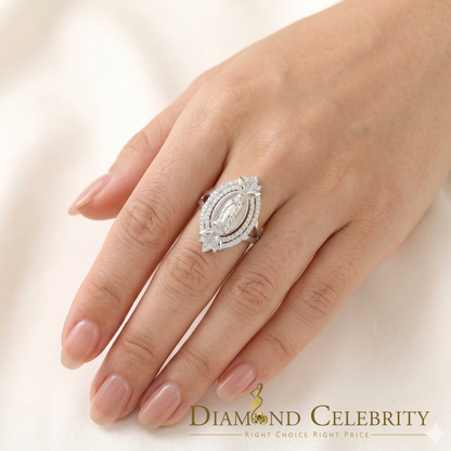 DiamondCelebritees 925 Silver White CZ Stone Blessed Virgin Mary Miraculous Medal Women Ring SZ 8