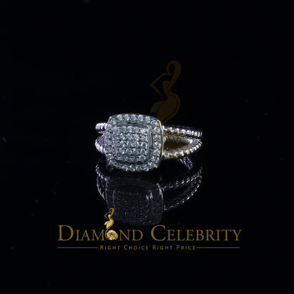 DiamondCelebritees 0.95ct Cubic Zirconia 925 Sterling White Silver Square Womens Ring Size 7.5