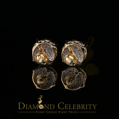 DiamondCelebritees 10K Real Yellow Gold with 0.80CT Real Diamond Men's/Women's Stud Earrings